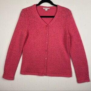 Pendleton Pink Button Front Cardigan Sweater Size Small